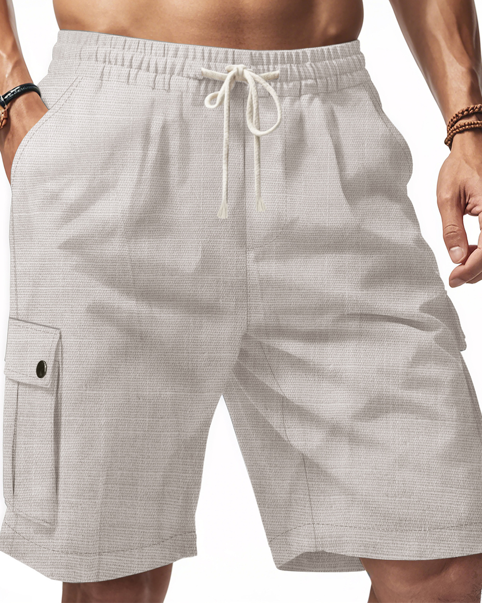 🔥 CLEARANCE SALE 🔥 Men's woolen linen pocket beach shorts