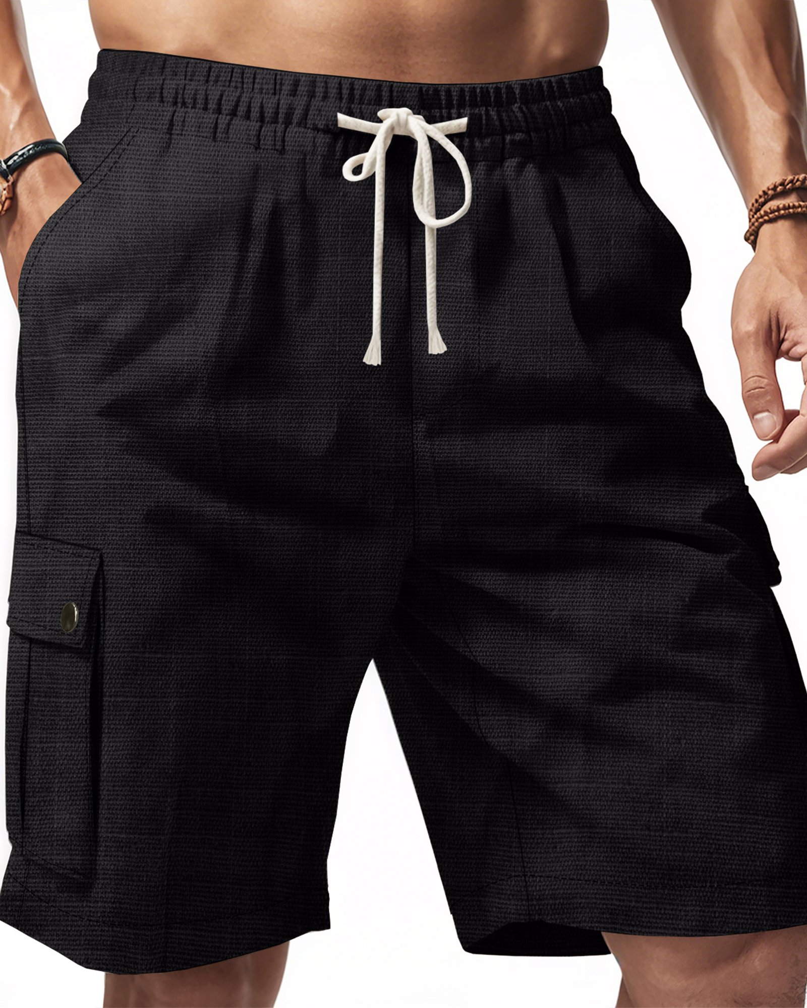 🔥 CLEARANCE SALE 🔥 Men's woolen linen pocket beach shorts