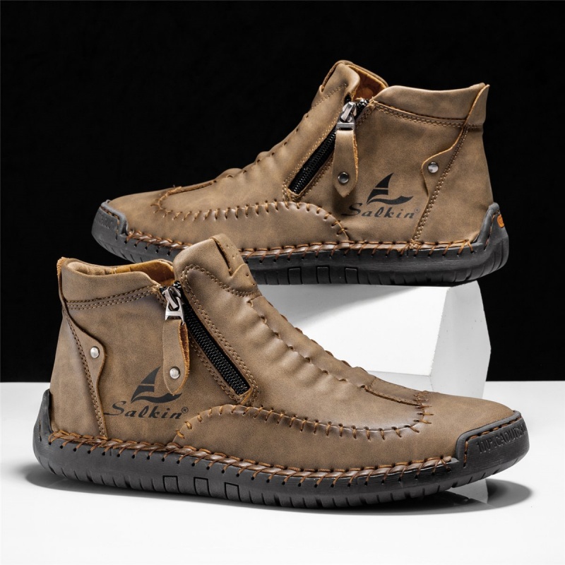 Men's Genuine Leather Comfort Boots – Arch Support, Pressure Relief & Durable Waterproof Design