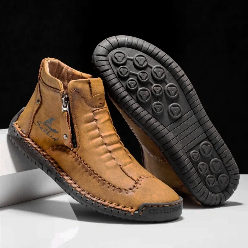 Men's Genuine Leather Comfort Boots – Arch Support, Pressure Relief & Durable Waterproof Design