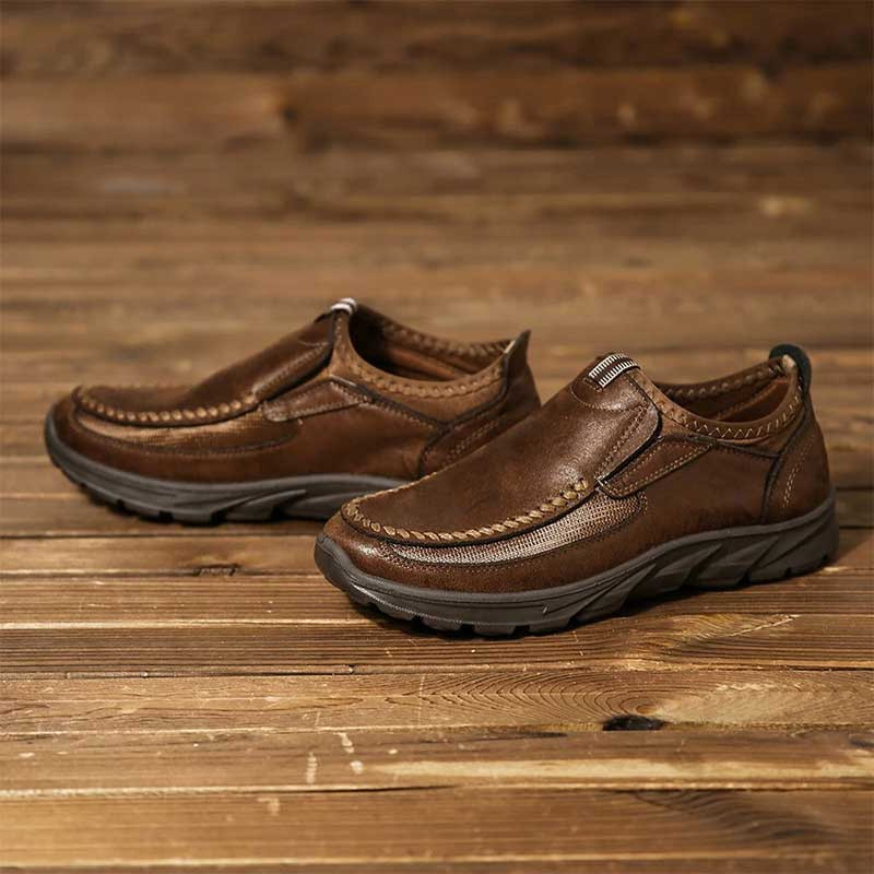 Men Casual Comfy Leather Slip On Loafers