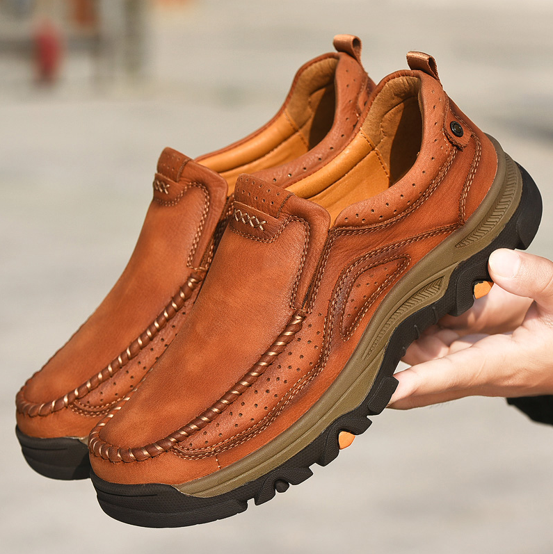 Men's Moccasin Comfort Sandproof, Wear-resistant Highly Elastic Walking Trainers