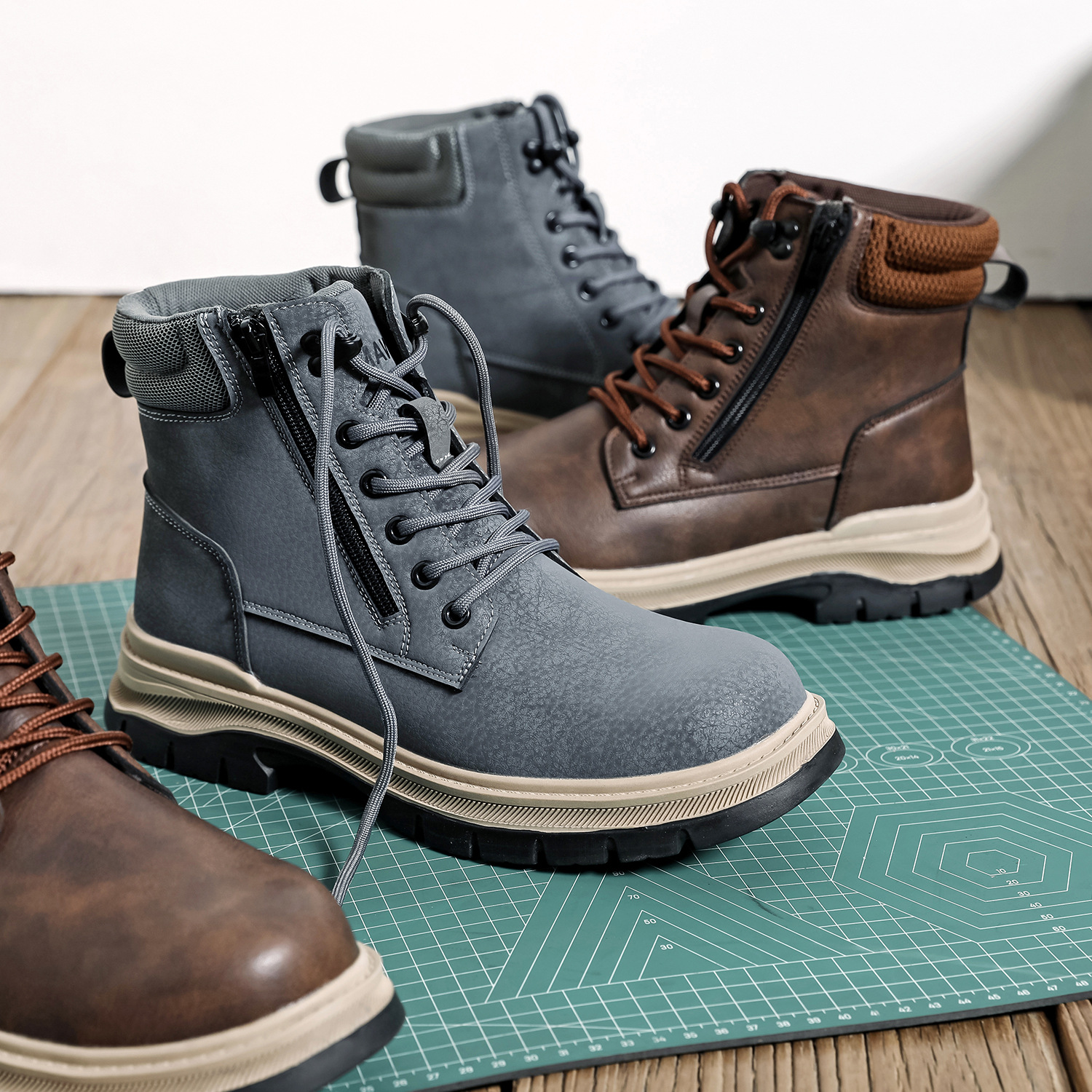 (⏰Limited Time Sale 70% OFF)Men's Steel Toe Boots - Waterproof, Slip-resistant, Puncture-resistant, Scratch-proof and Smash-proof; Orthopedic Arch Support Ankle Support Wide Toe - Ideal for Hiking, Ranch Construction and Warehouses