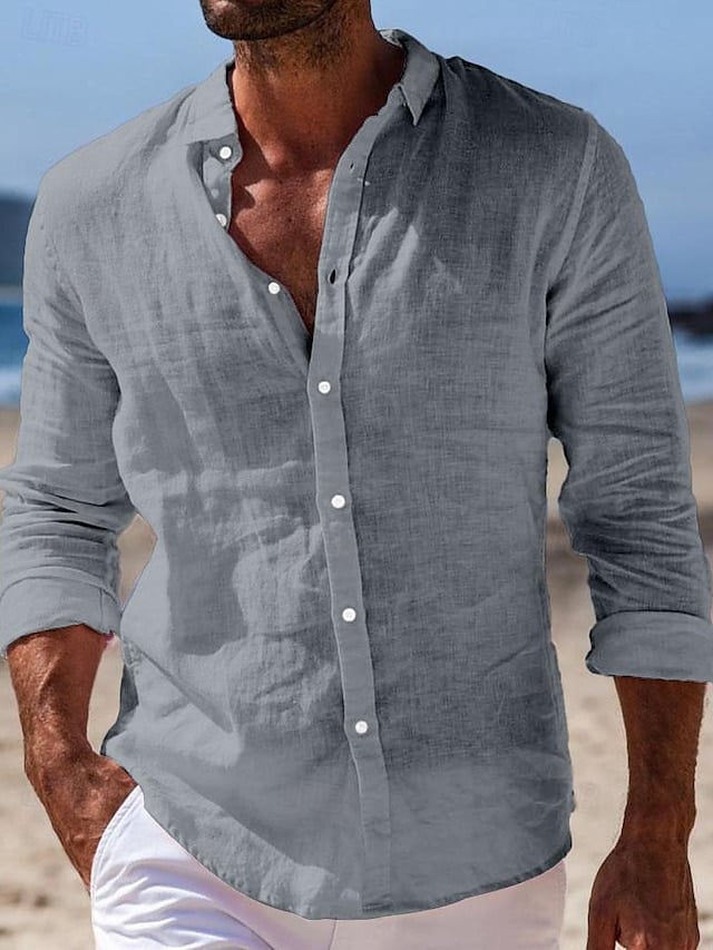 Men's Summer Linen Shirt Beachwear