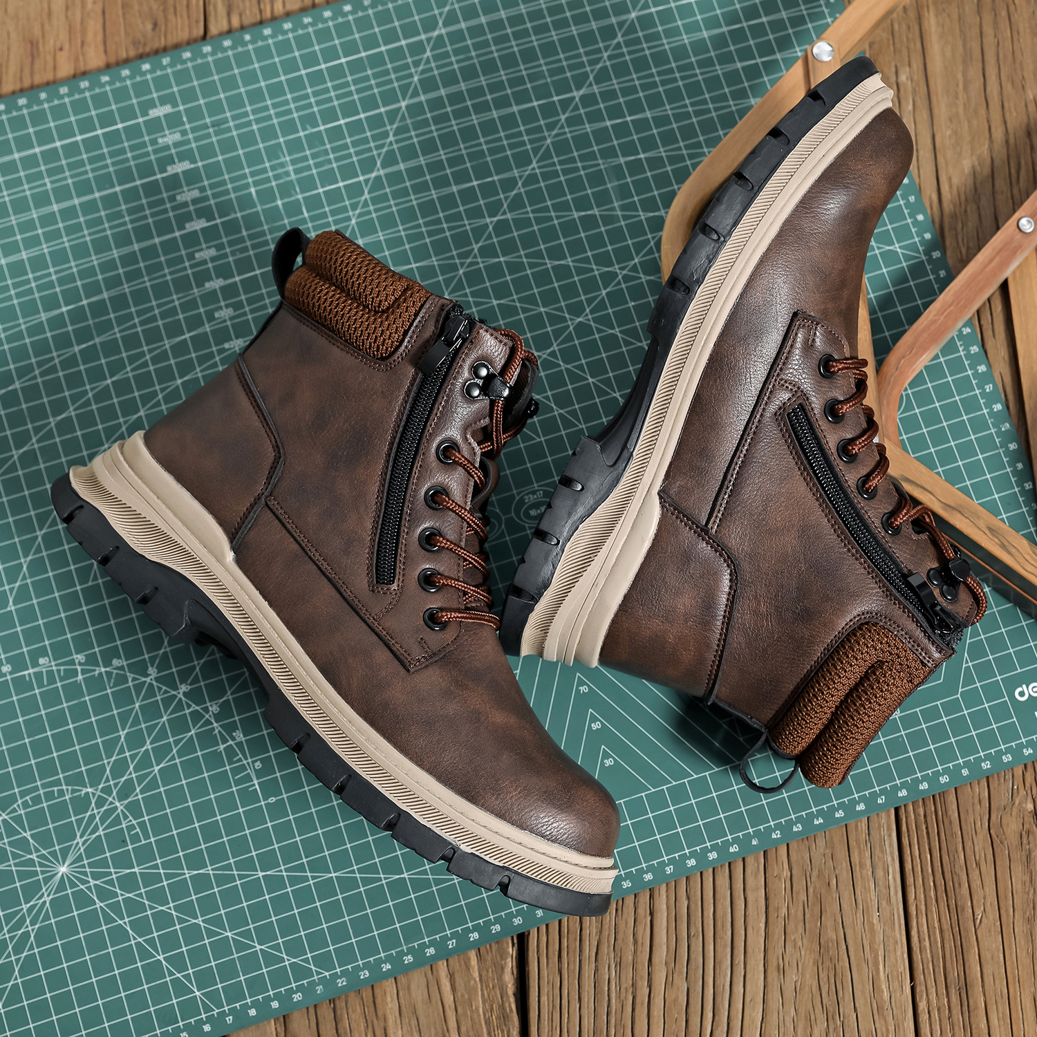 (⏰Limited Time Sale 70% OFF)Men's Steel Toe Boots - Waterproof, Slip-resistant, Puncture-resistant, Scratch-proof and Smash-proof; Orthopedic Arch Support Ankle Support Wide Toe - Ideal for Hiking, Ranch Construction and Warehouses