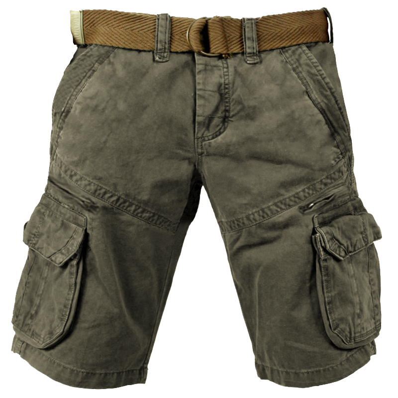 Men's Outdoor Vintage Washed Cotton Washed Multi-pocket Tactical Shorts