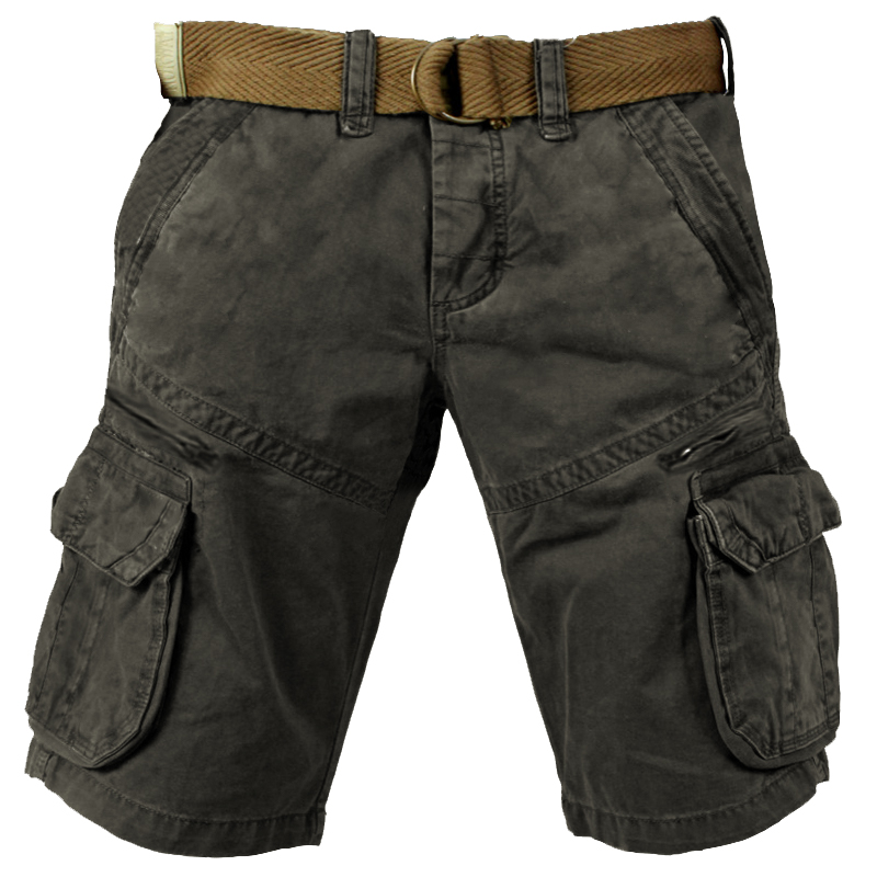 Men's Outdoor Vintage Washed Cotton Washed Multi-pocket Tactical Shorts