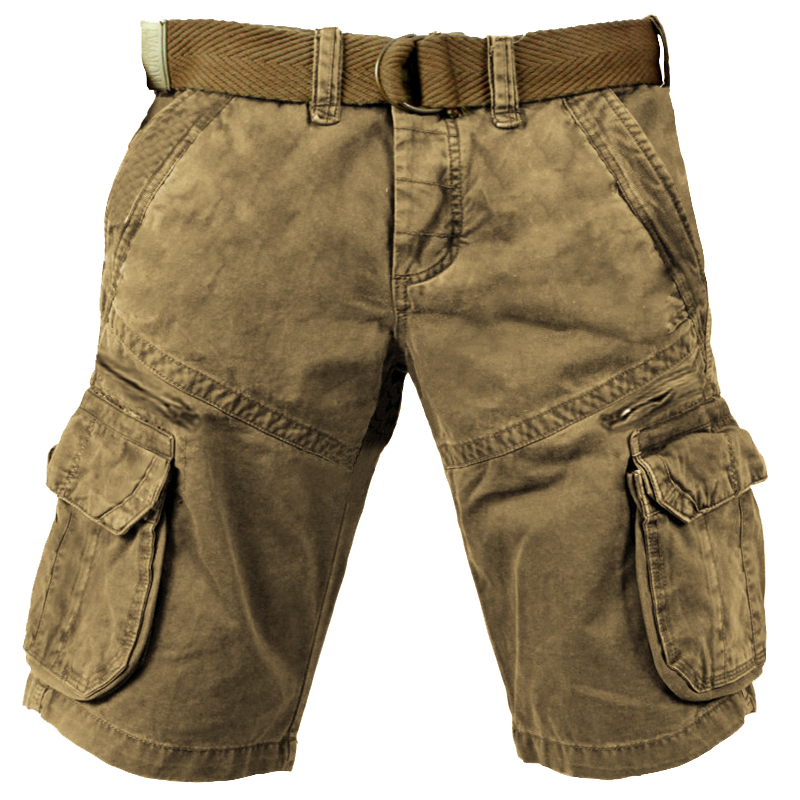 Men's Outdoor Vintage Washed Cotton Washed Multi-pocket Tactical Shorts