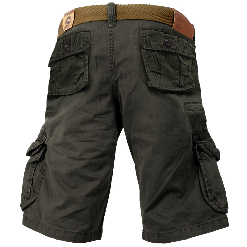 Men's Outdoor Vintage Washed Cotton Washed Multi-pocket Tactical Shorts