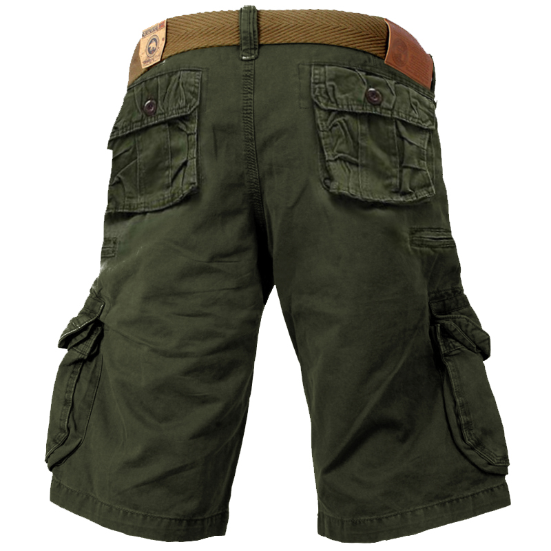 Men's Outdoor Vintage Washed Cotton Washed Multi-pocket Tactical Shorts