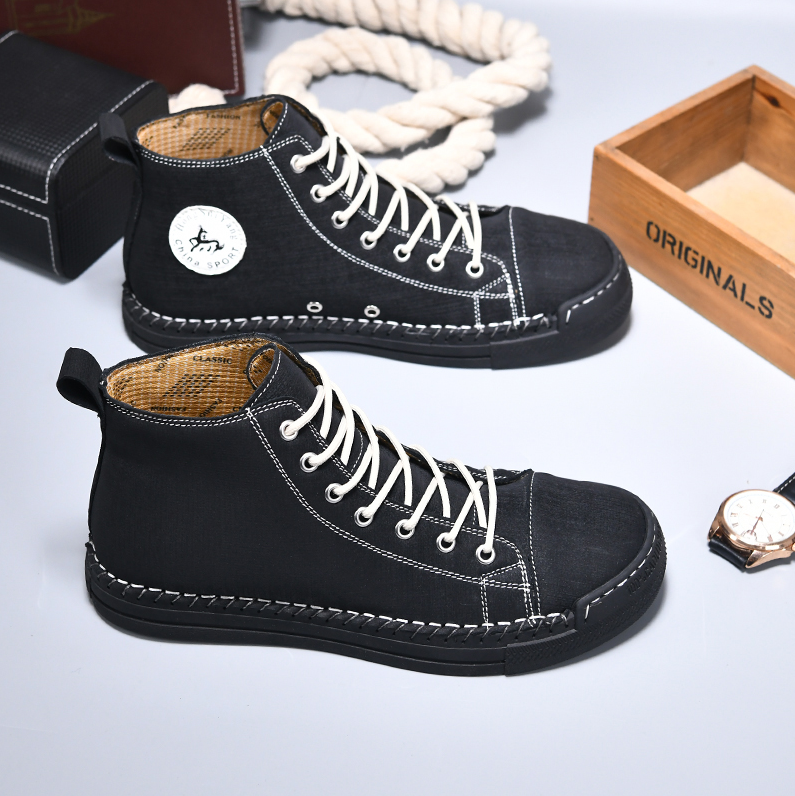 Leather Sneakers | Men's High Top Trainers