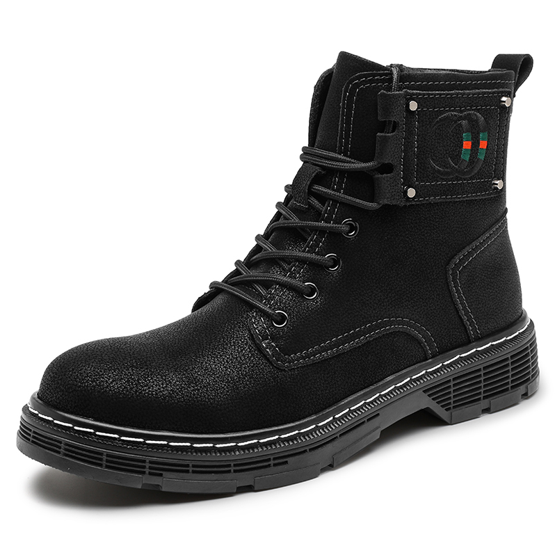 Men's Fashion Classic Work Side Zipper Cowhide Leather Waterproof Ankle Protection Boots