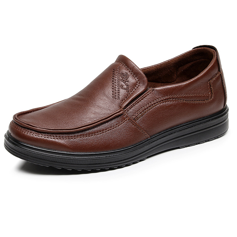 Men's Faux Leather Wide Feet Casual Slip-On Loafers