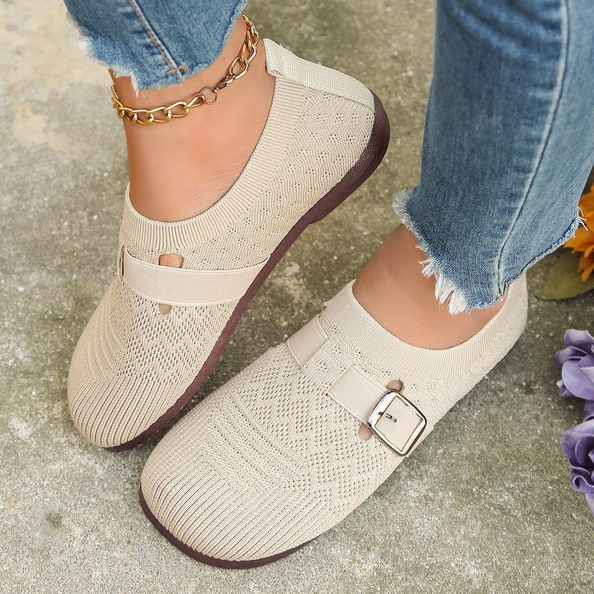 🌸🎉 Trendy Must-Have! Only a Few Left! ✨🥿💫Women's Daily Soft Breathable Arch Support Neuropathic Flat Mule Diabetic Shoes