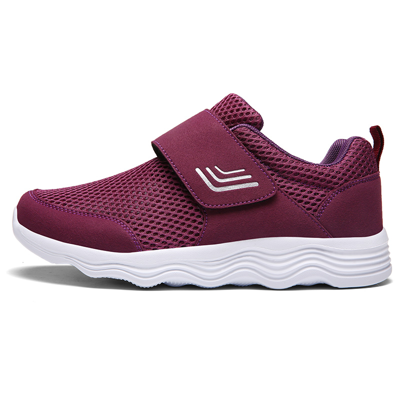 Women's Casual Comfort Walking Shoes Ultralight Flats Non-Slip Hook & Loop Fashion Sneakers