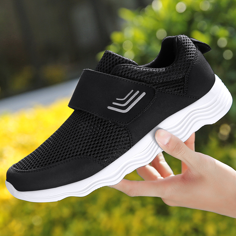 Women's Casual Comfort Walking Shoes Ultralight Flats Non-Slip Hook & Loop Fashion Sneakers