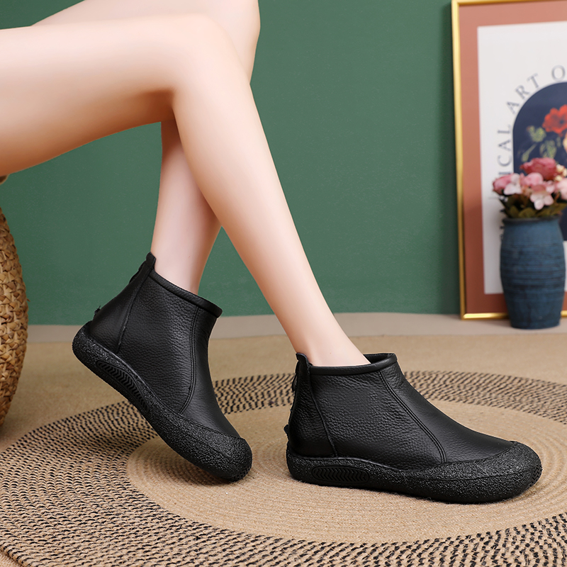 🌸🎉 Trendy Must-Have! Only a Few Left! ✨🥿💫Women's Everyday Comfort Non-Slip Arch Support Leather Back Zipper Boots
