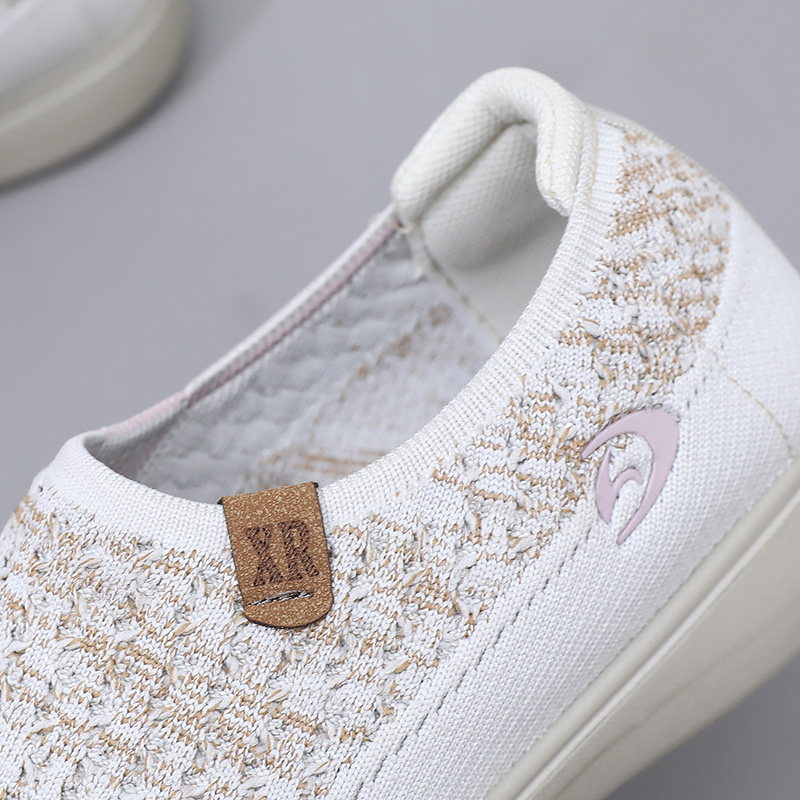 Women's Soft Orthopedic Shoes Breathable Woven Go Walking Slip On Foam Shoes Arch Support Hands Slip in Chunky Wedge