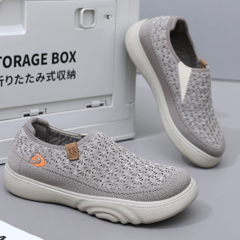 Women's Soft Orthopedic Shoes Breathable Woven Go Walking Slip On Foam Shoes Arch Support Hands Slip in Chunky Wedge