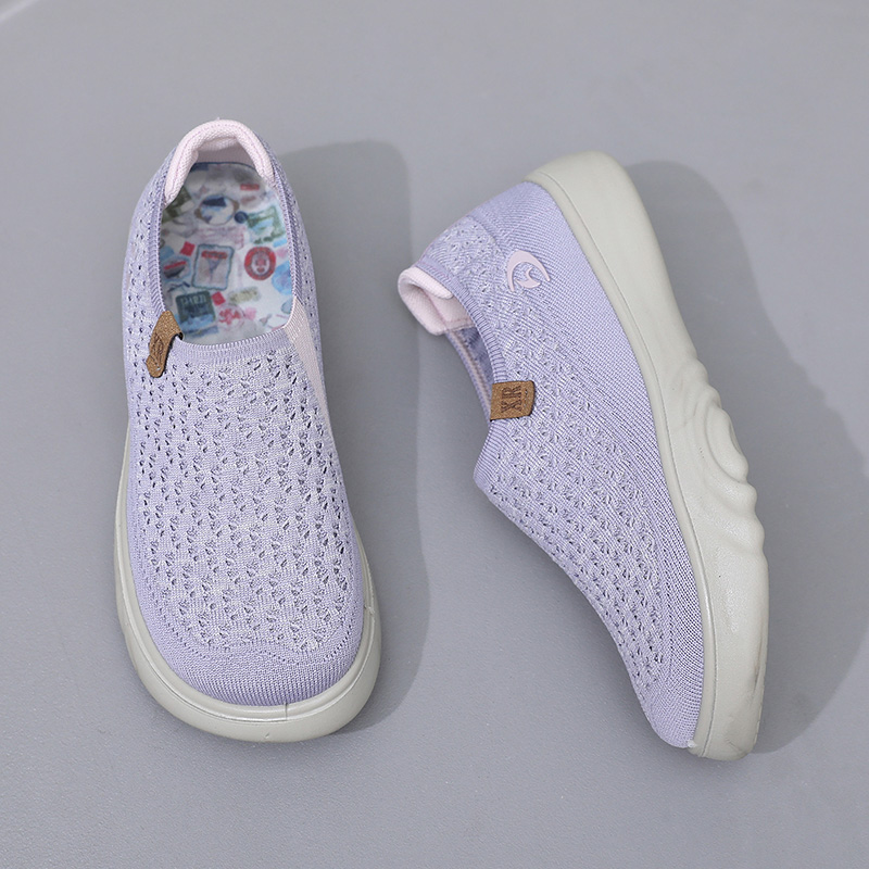 Women's Soft Orthopedic Shoes Breathable Woven Go Walking Slip On Foam Shoes Arch Support Hands Slip in Chunky Wedge