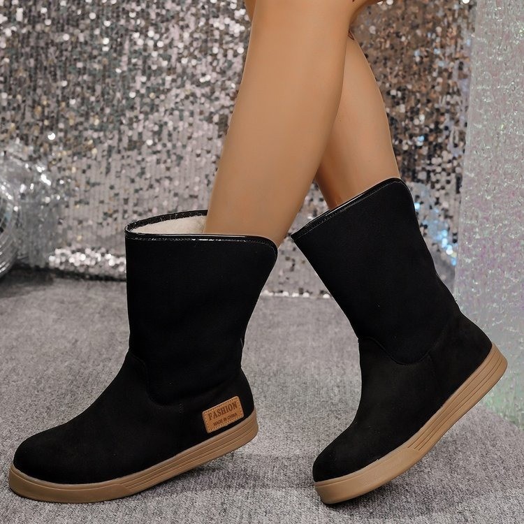 Women's Winter Boots Genuine Suede Faux Fur Lining Water Resistant Warm Snow Boots
