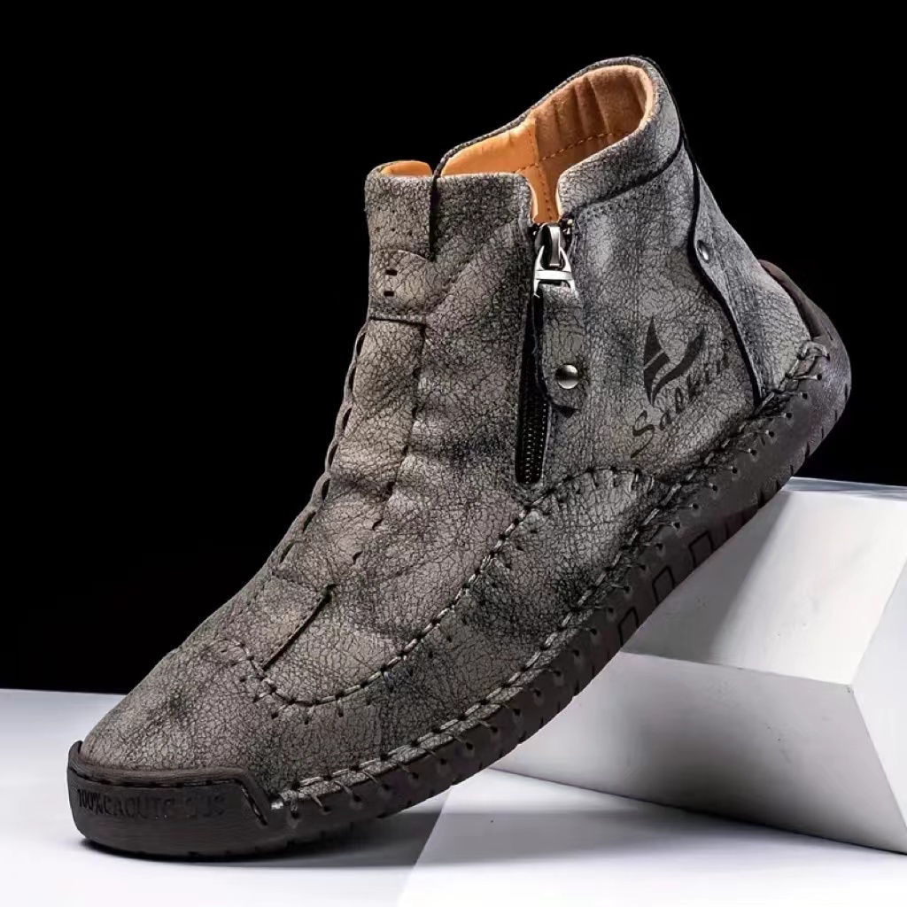 Men's Genuine Leather Comfort Boots – Arch Support, Pressure Relief & Durable Waterproof Design