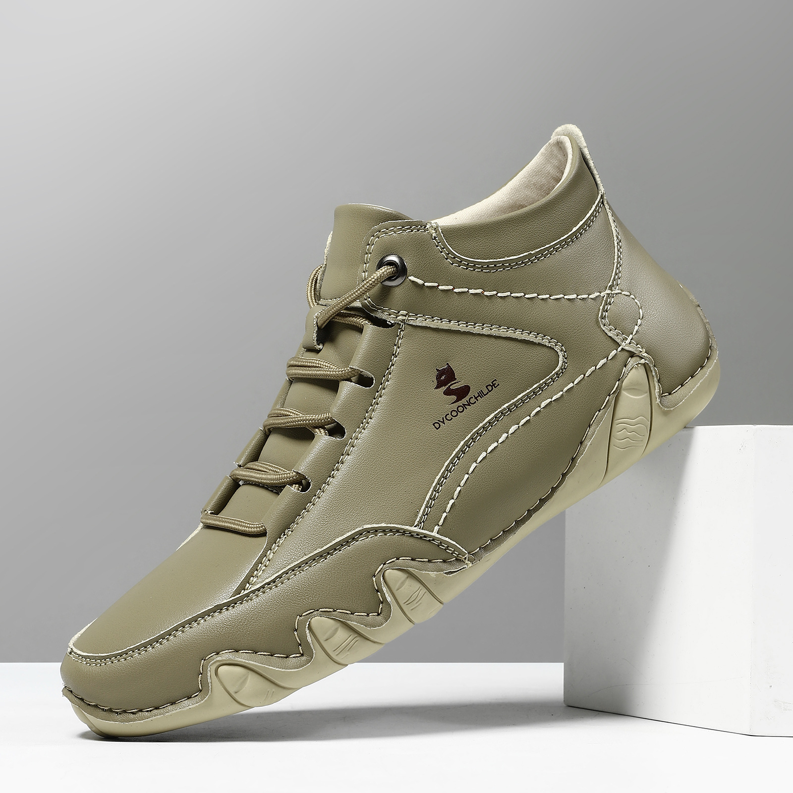 Men's Casual Leather Fashion Sneakers Ankle Chukka Boots Slip On Lightweight Loafers Walking Driving Shoes