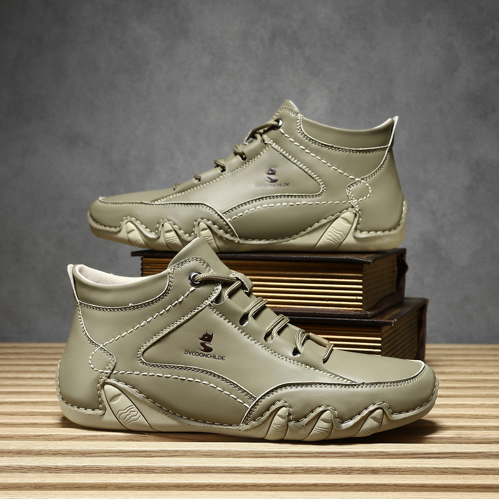 Men's Casual Leather Fashion Sneakers Ankle Chukka Boots Slip On Lightweight Loafers Walking Driving Shoes