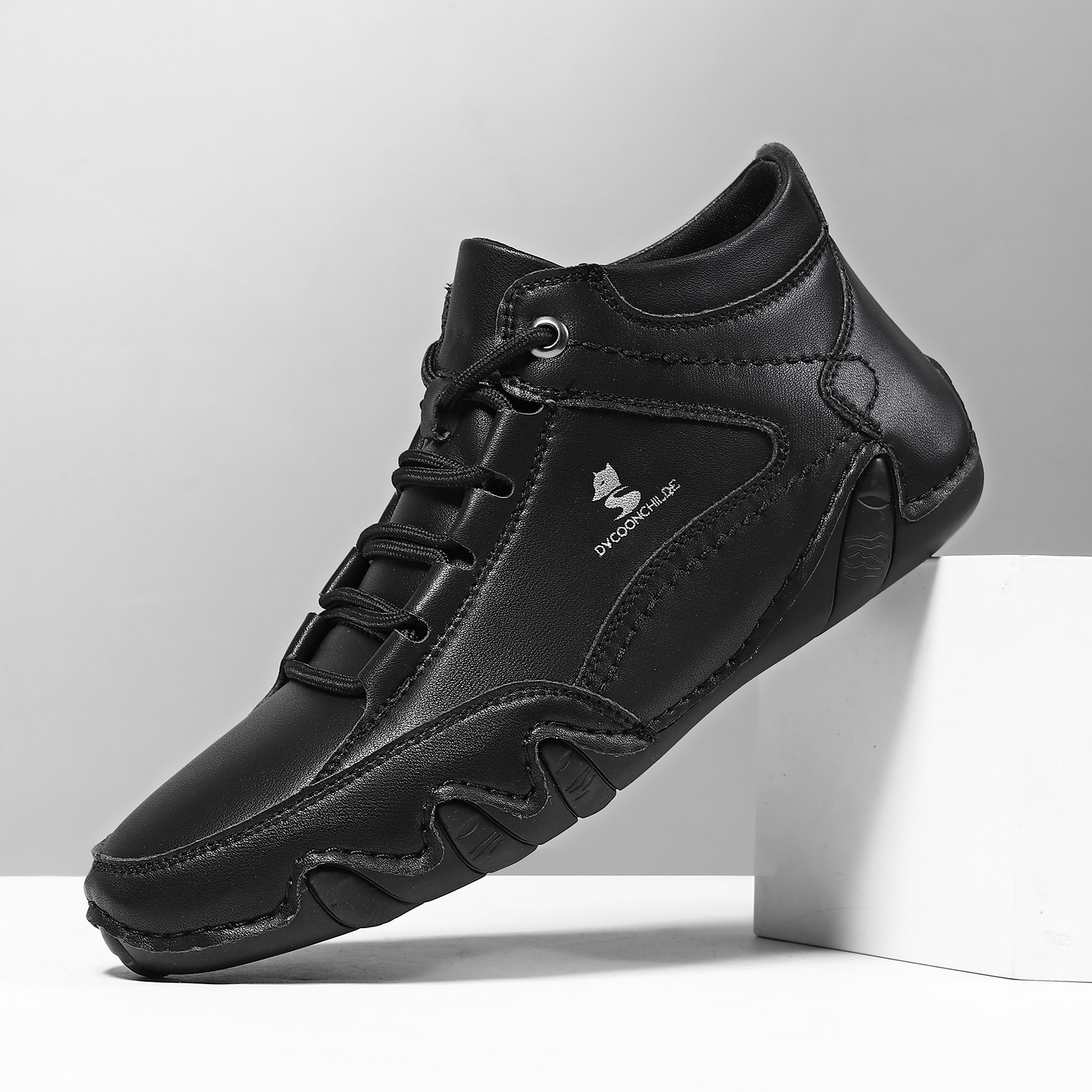 Men's Casual Leather Fashion Sneakers Ankle Chukka Boots Slip On Lightweight Loafers Walking Driving Shoes