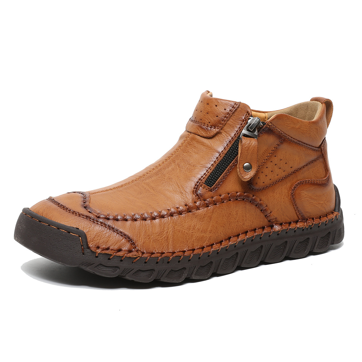 Top Value Work Boots - Safe Toe Cap; Oil & Slip Resistant; Thick-Sock Friendly; Water-Resistant Leather; Rubber Outsole