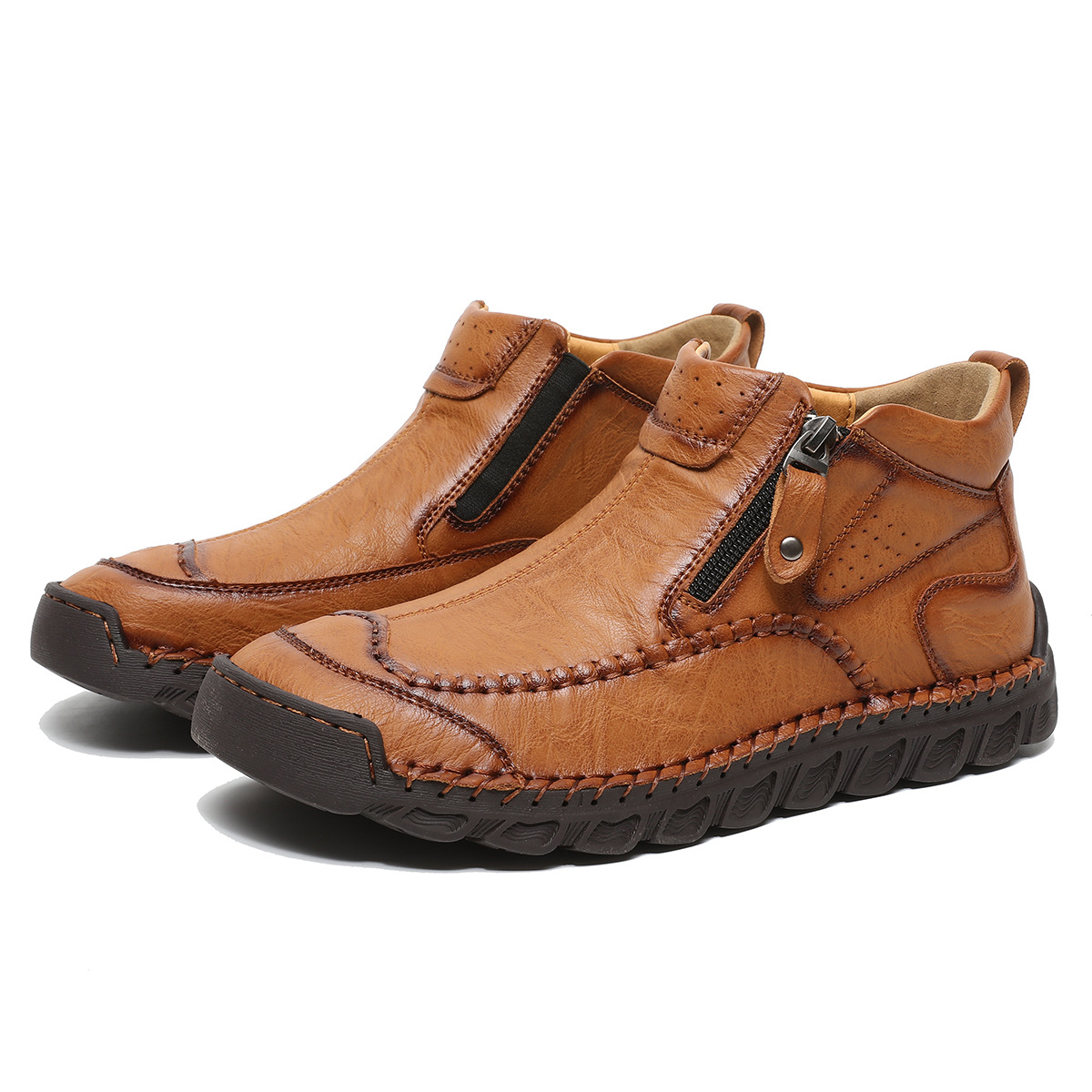 Top Value Work Boots - Safe Toe Cap; Oil & Slip Resistant; Thick-Sock Friendly; Water-Resistant Leather; Rubber Outsole