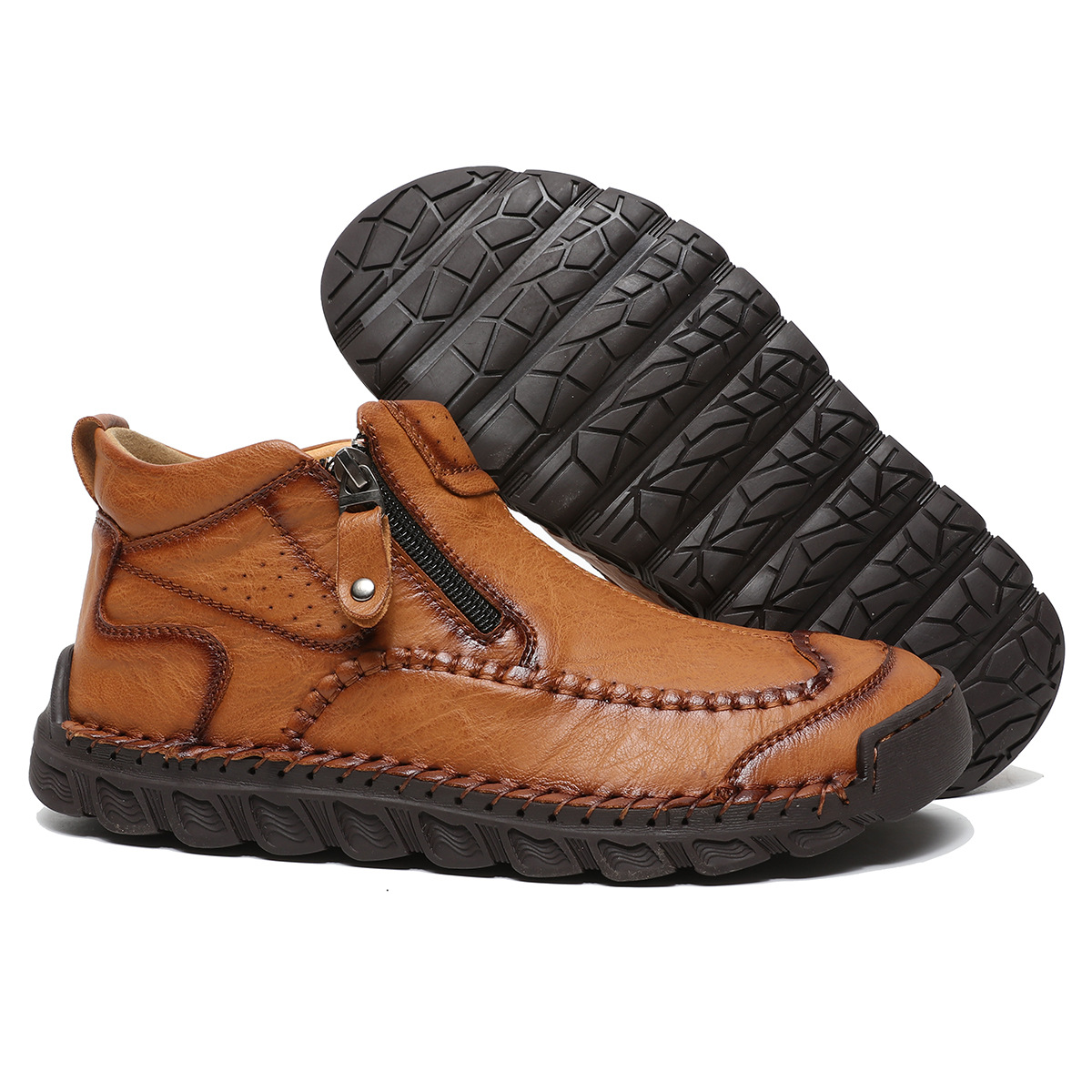 Top Value Work Boots - Safe Toe Cap; Oil & Slip Resistant; Thick-Sock Friendly; Water-Resistant Leather; Rubber Outsole