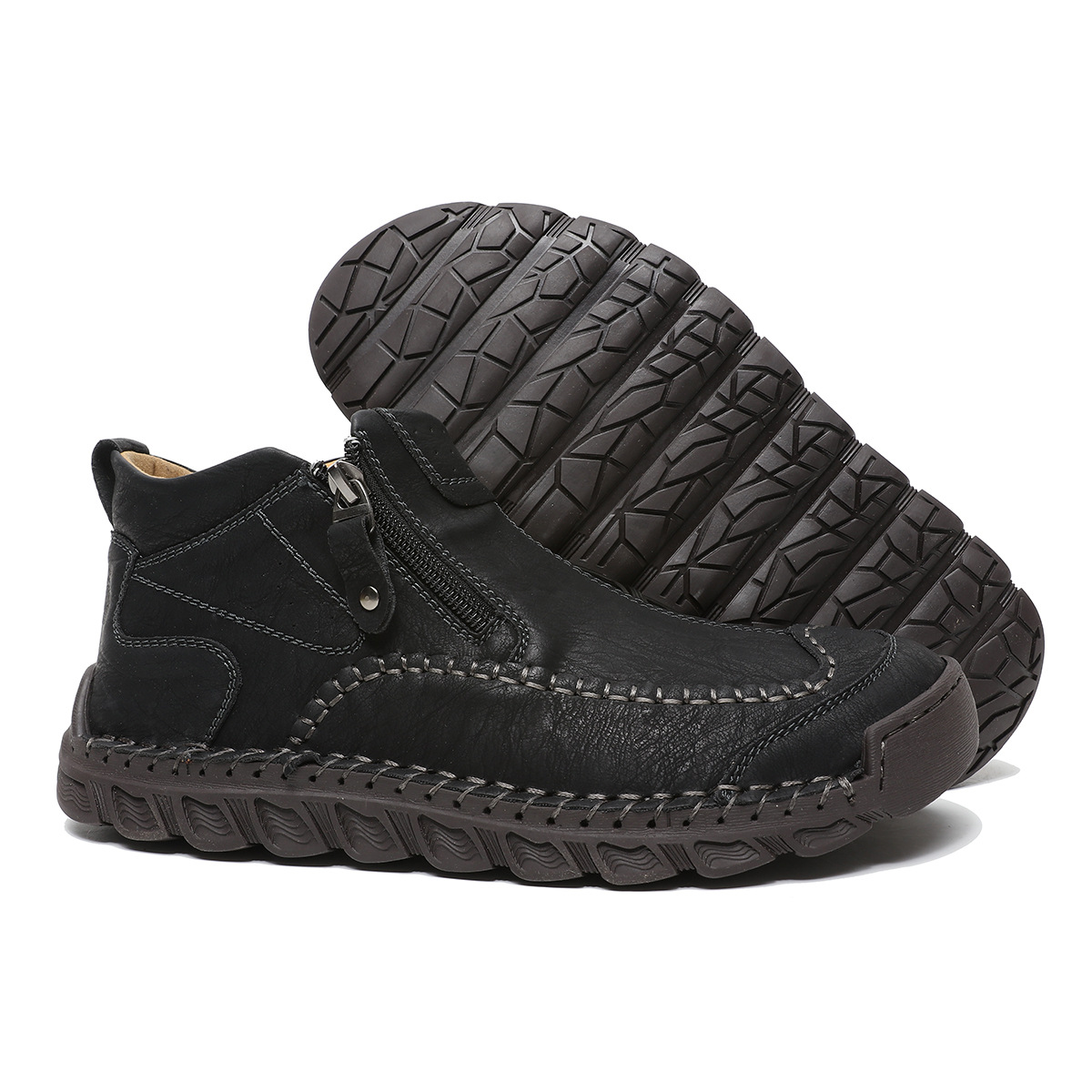 Top Value Work Boots - Safe Toe Cap; Oil & Slip Resistant; Thick-Sock Friendly; Water-Resistant Leather; Rubber Outsole