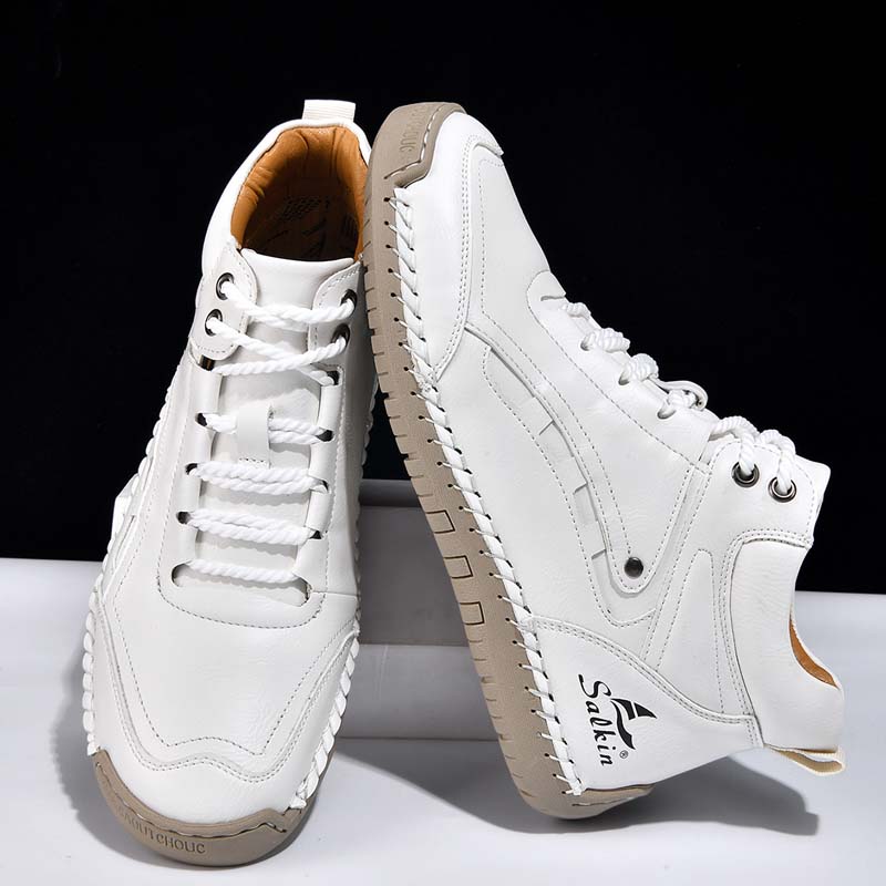 Men's Outdoor Vintage Work Boots - Handcrafted Stitching, Waterproof & Slip-Resistant