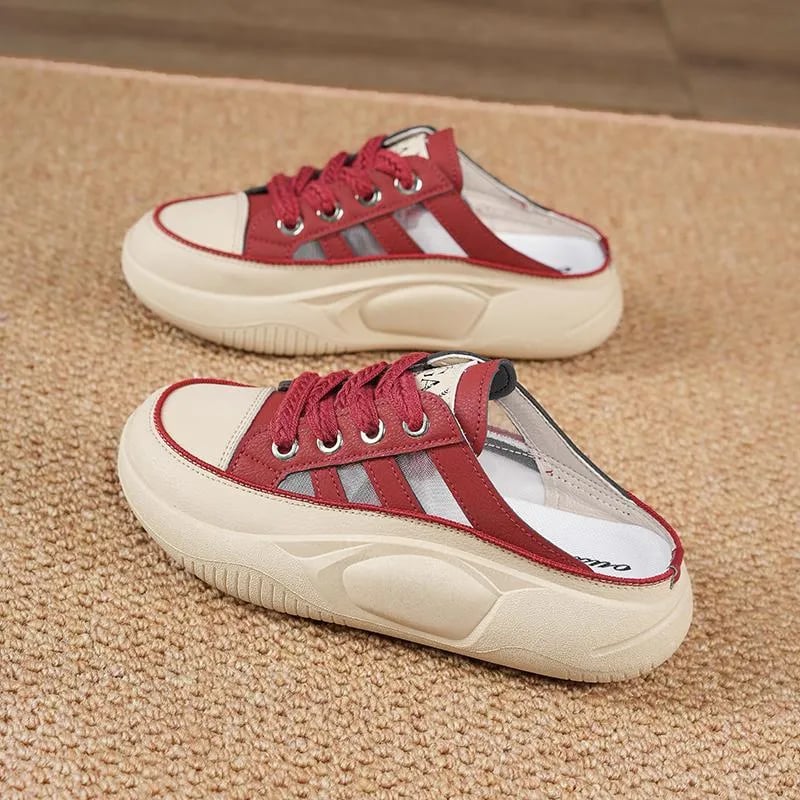 🔥Summer Hot Sale🔥 Women's closed toe half slippers(Increase the height by 4cm)