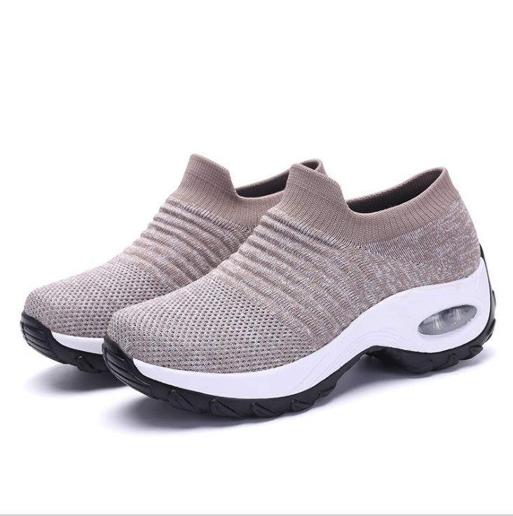 Thick-soled Elevated Slip-on Lazy Casual Breathable Sports Socks Shoes