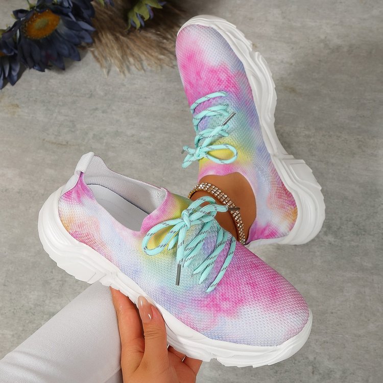 🔥HOT SALE - Flower Print Lace-up Breathable Orthopedic Sneakers