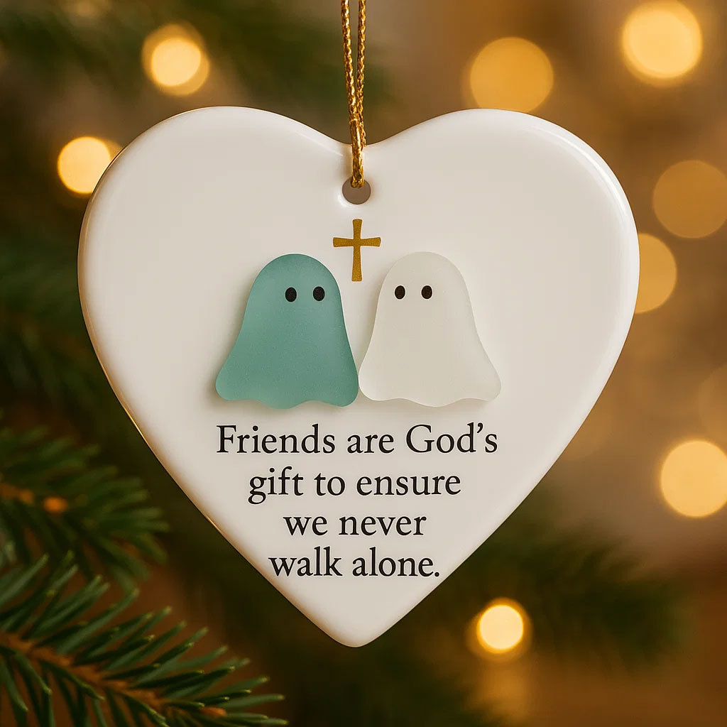 Friendship Ghost Heart Ornament