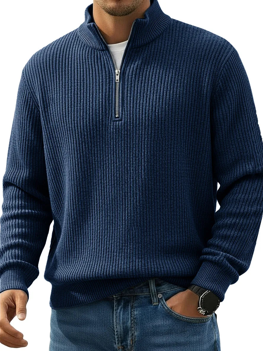 Men's Stylish Casual Stand-up Collar Half-zip Cashmere Sweater
