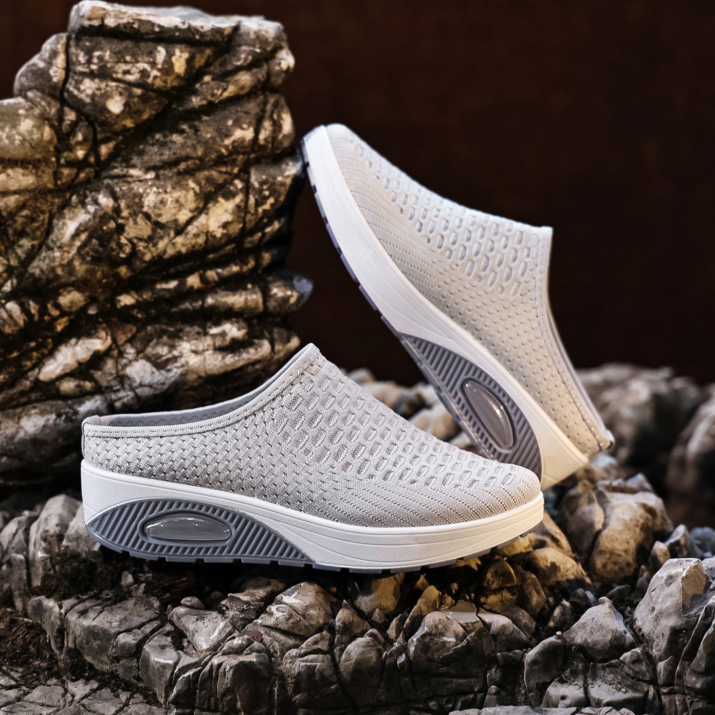 New Arrival✨Women's Air Cushioned Sole Slip-on Orthopedic Mesh Walking Slippers