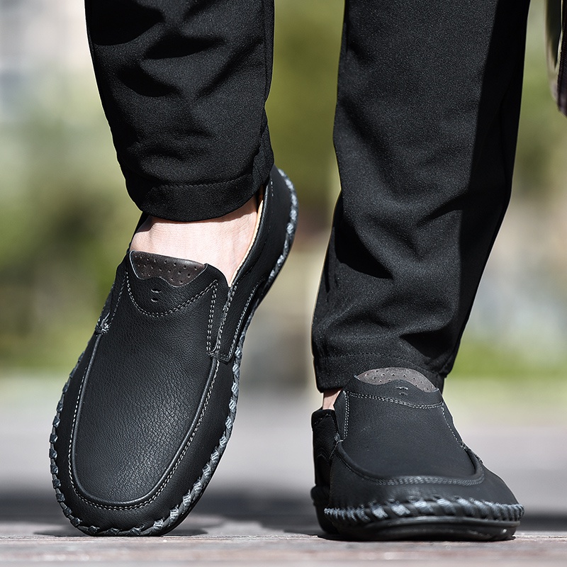 🔥Hot Sale 🎉Mens Handmade Side Zipper Casual Comfy Leather Slip On Loafer