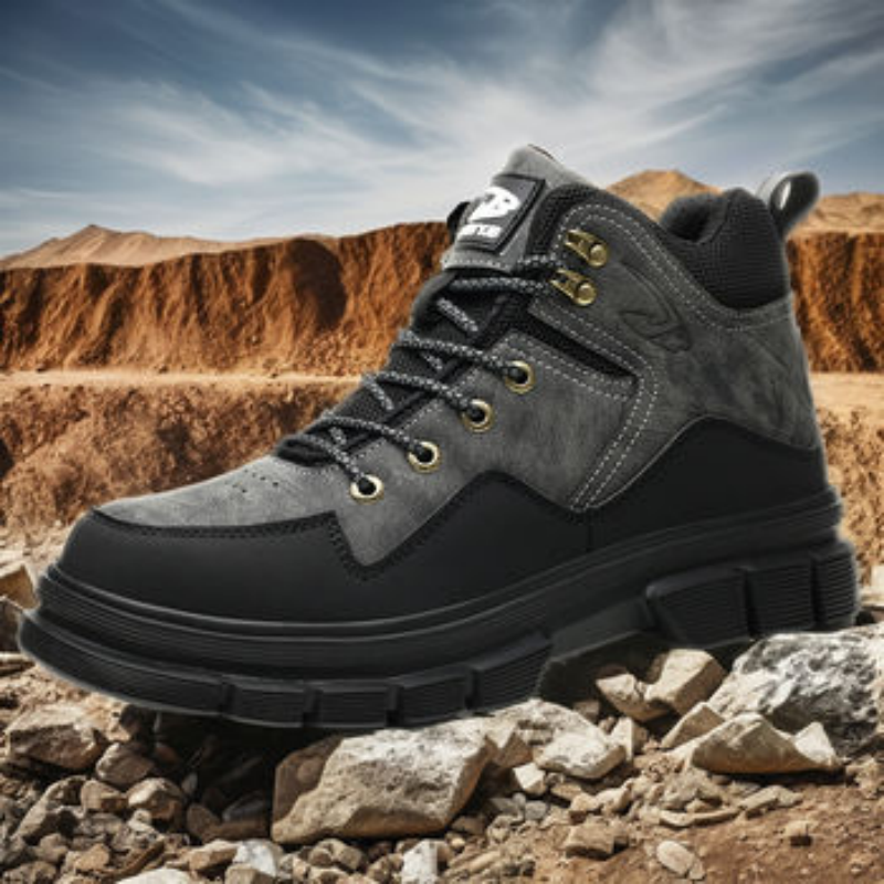 (⏰Limited Time Sale 70% OFF) Men's Steel Toe Work Safety Boots - Waterproof, Slip-resistant, Puncture-resistant, Smash-resistant - Orthopedic, Arch support, Wide toe, Ankle support