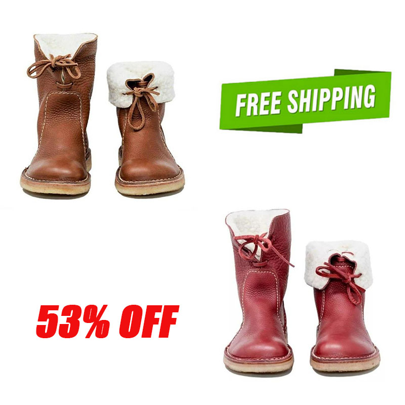 Vintage Buttery-Soft Waterproof Wool Lining Boots(buy 2 free shipping)