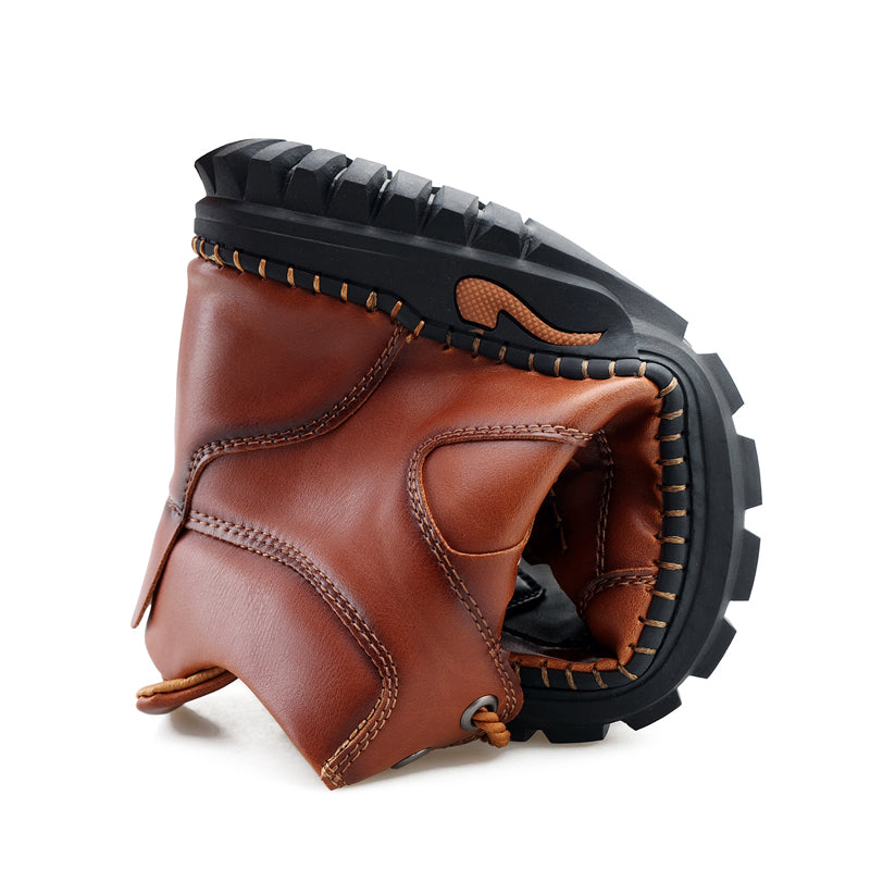 ⏰Limited Time Sale 70% OFF 🔥Men’s Genuine Leather Hiking Boots Outdoor Casual Shoes Durable Hand-Stitched Wide Toe Work Ankle Support Walking Sneakers