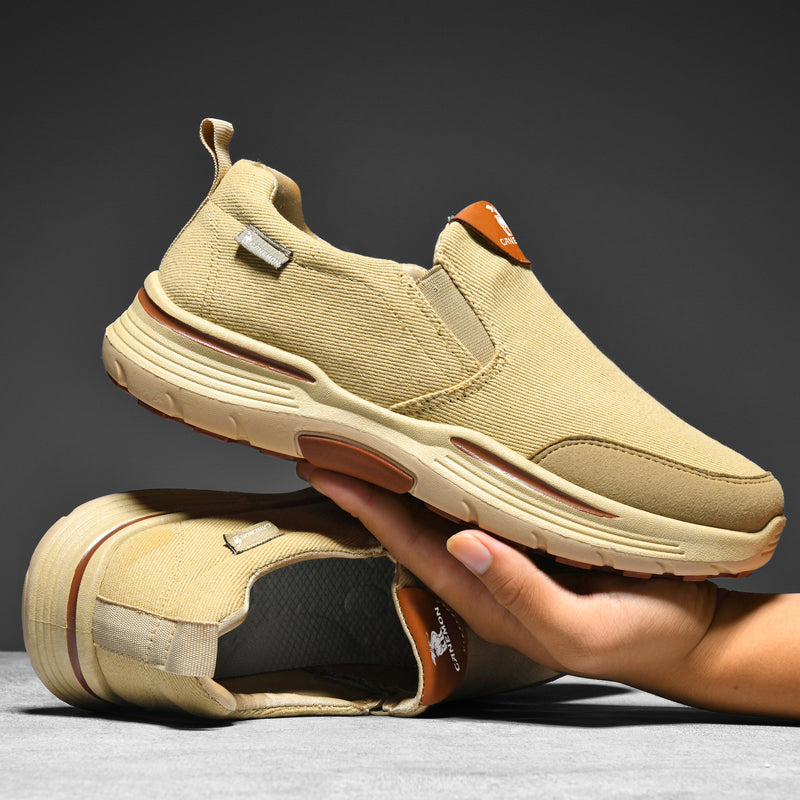 Men's Slip-On Walking Shoes – Lightweight Cushioned Sole, Waterproof Mesh, Wide Toe Box, Arch Support & Non-Slip Traction