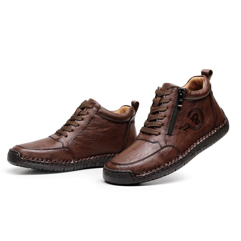 Men's Vintage Motorcycle Work Boots – Handcrafted,Waterproof,Slip-Resistant,Durable Outdoor Footwear