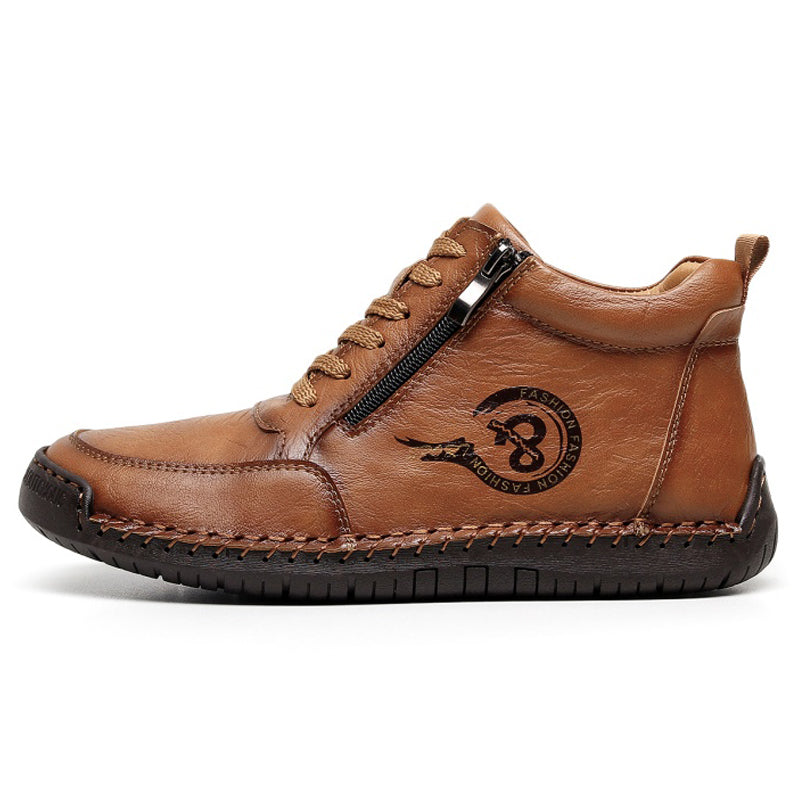 Men's Vintage Motorcycle Work Boots – Handcrafted,Waterproof,Slip-Resistant,Durable Outdoor Footwear