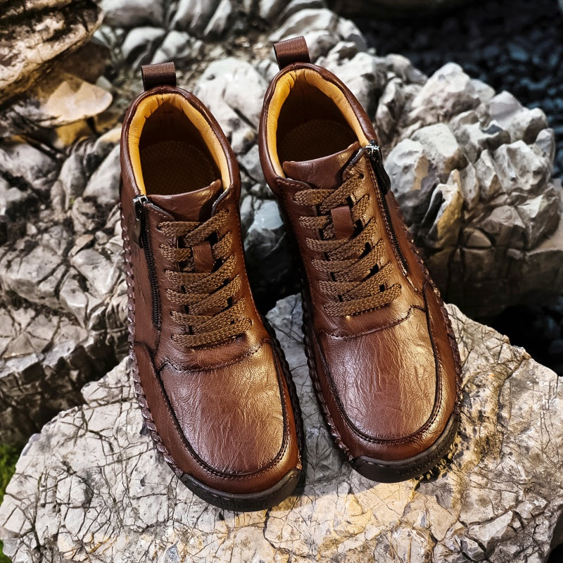 Men's Vintage Motorcycle Work Boots – Handcrafted,Waterproof,Slip-Resistant,Durable Outdoor Footwear