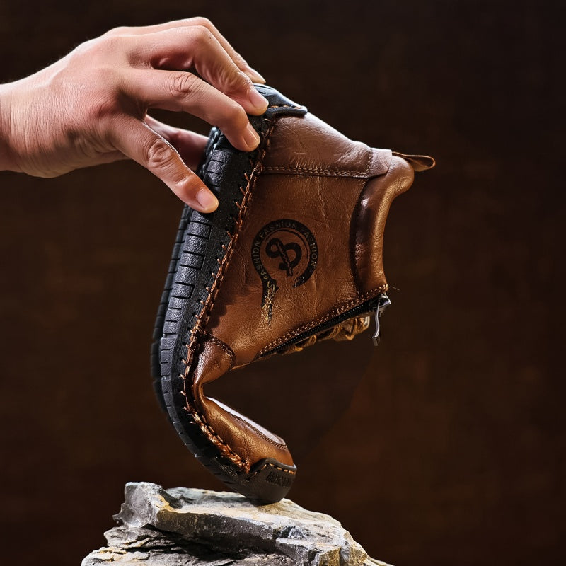 Men's Vintage Motorcycle Work Boots – Handcrafted,Waterproof,Slip-Resistant,Durable Outdoor Footwear