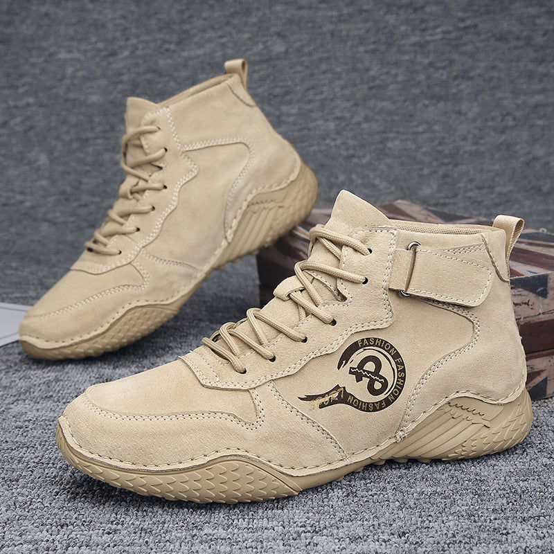 Men's Vintage Casual Outdoor Boots - Thermal Lined Work Shoes for Winter Warmth